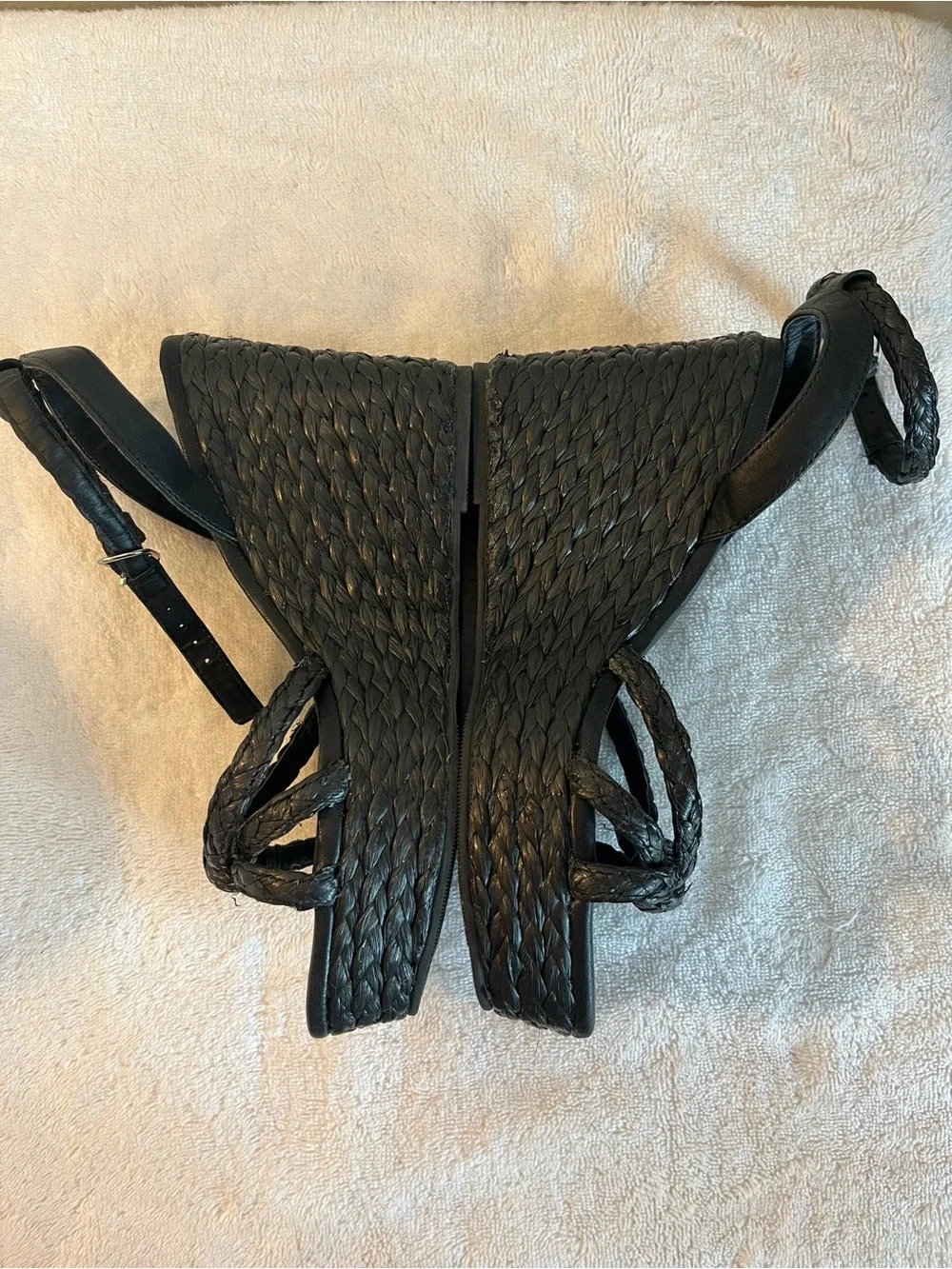 TORRID Black Braided Strap Slingback Sandals 7 wide